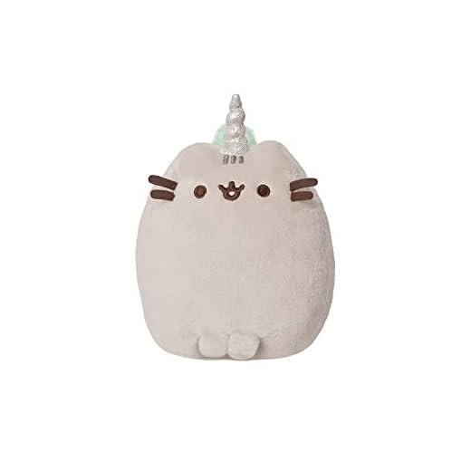 Aurora World- Aurora, 61515, Pusheenicorn Sentado pequeño, Peluche ecológico, Gris, Color