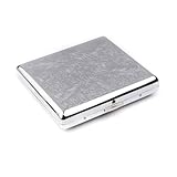 Extra schmales Zigarettenetui aus Edelstahl, Zigarettenschachtel aus Metall for 20 Zigaretten for Männer (Silber)