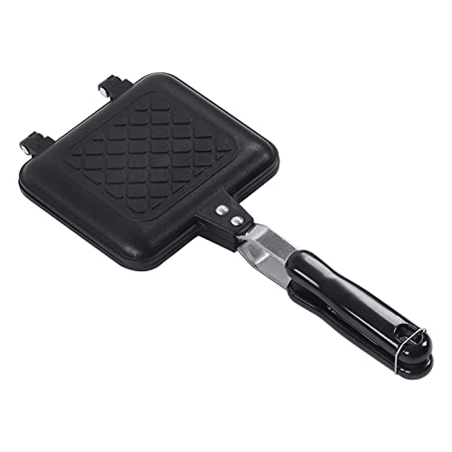 Frying Pan, Double Sided Frying Pan, Aluminum Alloy Sandwich Pan Flat Bottom Nonstick Sandwich Panini Maker Pan for Toaster Breakfast Sandwich Maker Pan