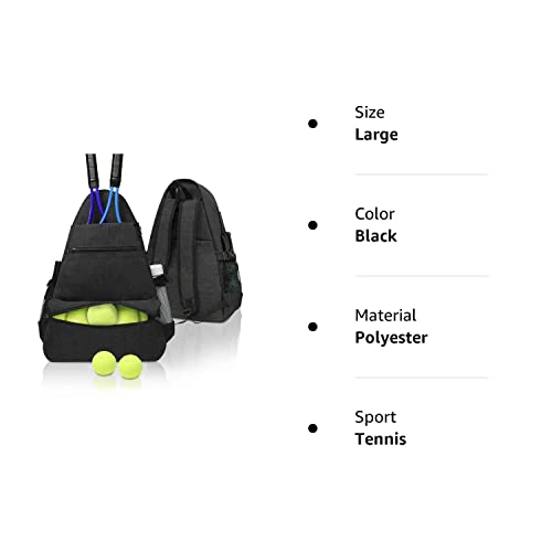Layway Tennis Backpack For Men Women,Tennis Rackets Bag To Carry Racquets Of Racquetball, Squash,Badminton,Pickleball And Other Travel Sport Accessories (Black) #TOP7