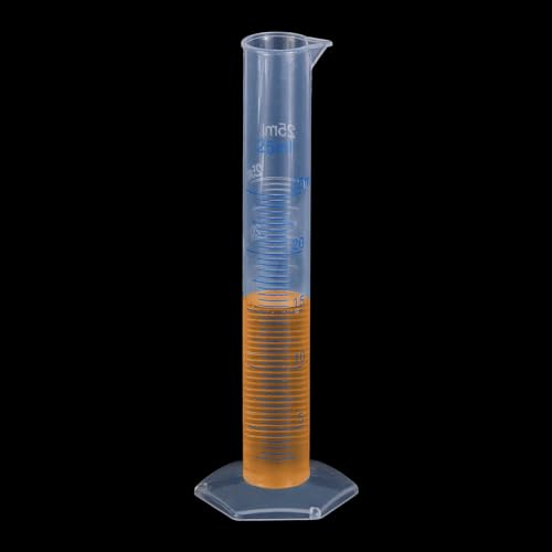 Cilindro de medición de 25 ml de plástico transparente con base hexagonal de 2 lados 5