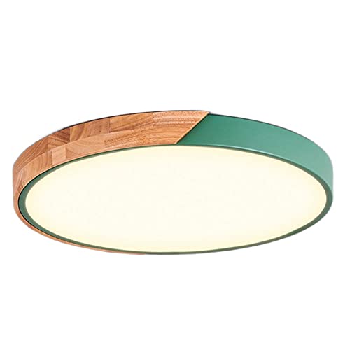 Plafonnier rond LED en bois YRYRYW à intensité variable