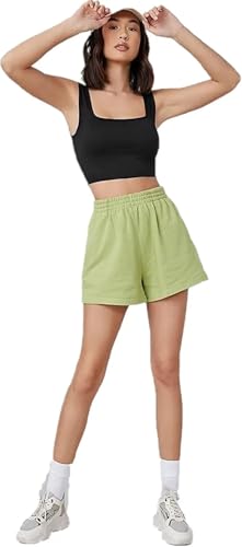Image of LONDON BELLY Women's Polyester Tank Top with Square Neck Sleeveless Body Fit Crop Length and Solid Pattern | Party Crop Top Women | Woman Office Casual Smart Top