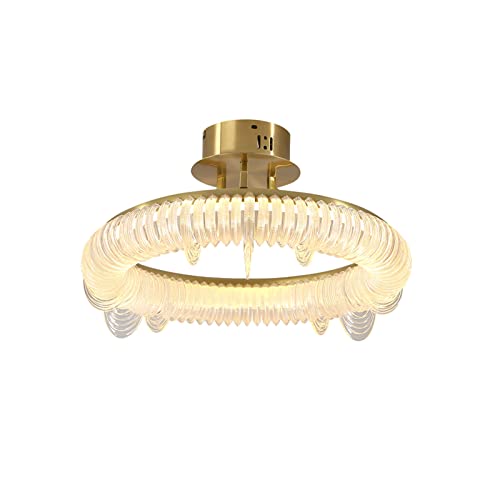 Lampadario Di Lusso A Tre Anelli In Cristallo – Dimmerabile Con Telecomando, Luci Colorate RGB, Dimensioni 70x50x30 Cm, Moderno Ed Elegante - 5