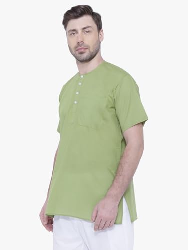 Image of Rajubhai Hargovindas Men's Pure Cotton Short Kurta | Pack of 2 |