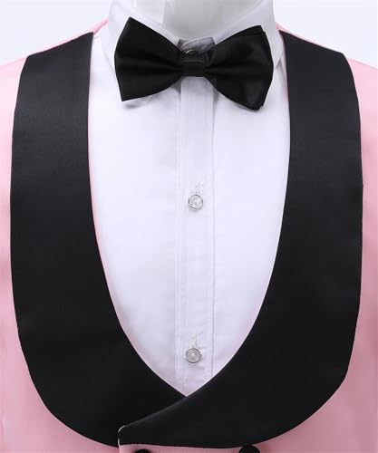 Men's Slim Round Collar Shawl Collar Double Breasted Suit Vest Wedding Groomsman Groom Tops4