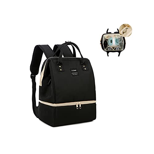 Image of V-COOOL Small Waterproof Breast Pump Backpack with Cooler, Double Layer for Mother Outdoor Use, USB Charging Port(Black)