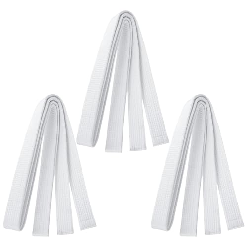 GNHG 3 Pezzi 200 * 4CM Yaod Allenamento di Taekwondo,Karate Arti Marziali Cinture,Cintura Judo Belt Karate Arti Marziali-Bianco