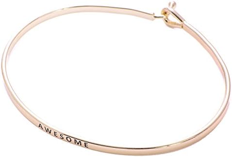SpinningDaisy Personal Mantra Message Cuff Bracelet for Women Friend Encouragement Gift for Her