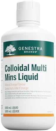 Genestra Brands - Colloidal Multi Mins Liquid - Multi Mineral Formula to Support Good Health and Thyroid Function - 1000 ml Liquid - Natural Orange Flavour