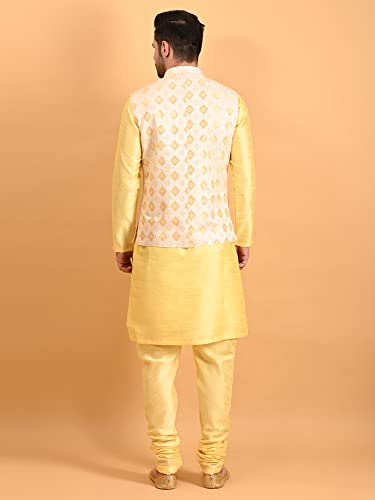 Image of Uri and MacKenzie Men's Silk Blend Kurta Pajama with Designer Ethnic Nehru Jacket /Modi Jacket