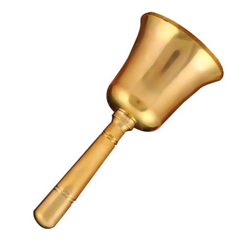 Mikikit Campanello a Mano in Ottone Massiccio Piccolo Campanello da Tavolo Vintage per Servizio in Cucina e Ristoranti in Metallo Stile Europeo per Bar e Locali