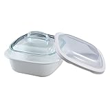 Corelle Bake, Serve, Store 1.5-qt Square Bakeware Dish w/Glass & Plastic Covers