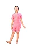 Aarika Girls Sports Wear Pink Colour Solid Nylon Swim Suit (4-15 Years)-(SW-SHM-AB-603)