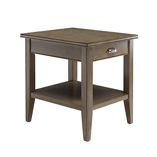 Image of Leick Home Laurent End Table, 24 inch, Smoke Gray
