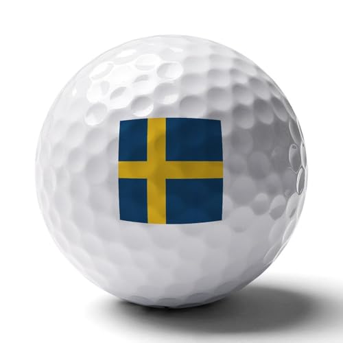 Palline da golf con bandiera svedese con stampa di palline da golf, regali da golf, accessori per