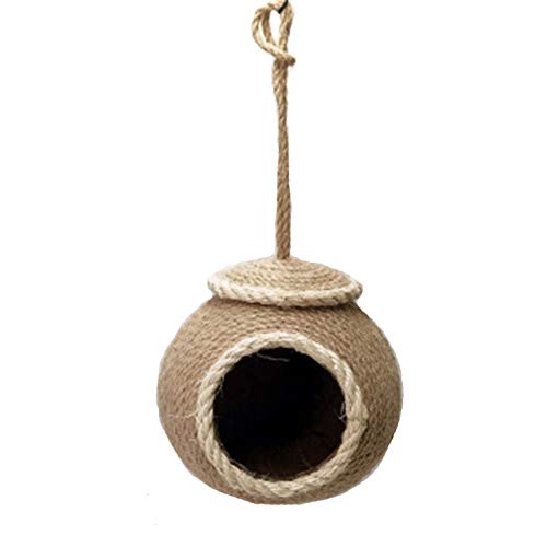 Nichoir en ficelle de noix de coco tissé main pour oiseau et perroquet style2