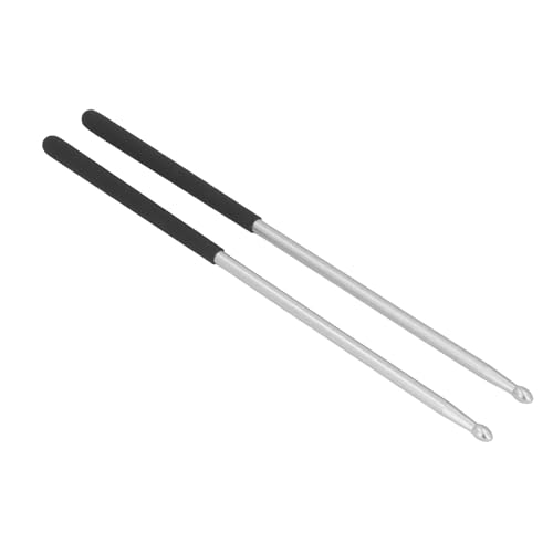 Baquetas metálicas aluminio 5A para batería, 1 par, plateadas miniatura 3