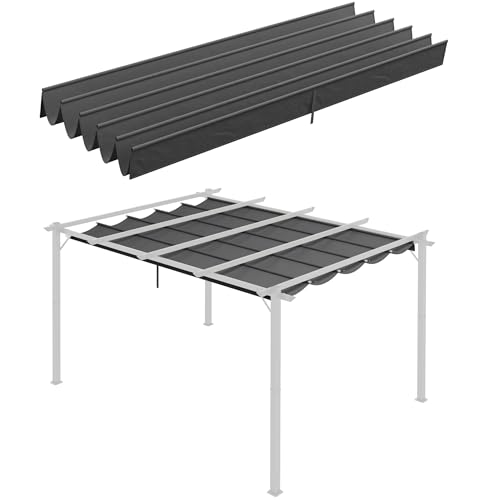 Outsunny Ersatzdach für Pergola, 3,5 x 2,5 m Pergola-Dach, Pergola-Schattenabdeckung mit Entwässerungslöchern, für Garten, Terrasse, Dunkelgrau