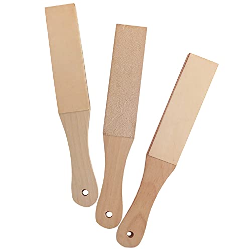 A Set of 3 Double Side Leather strops for Sharpening from Techdiamondtools