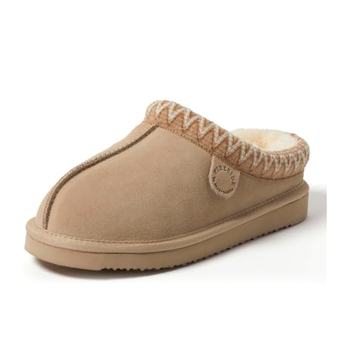 Greta Genuine Shearling Clog with Taping, Sand, 9