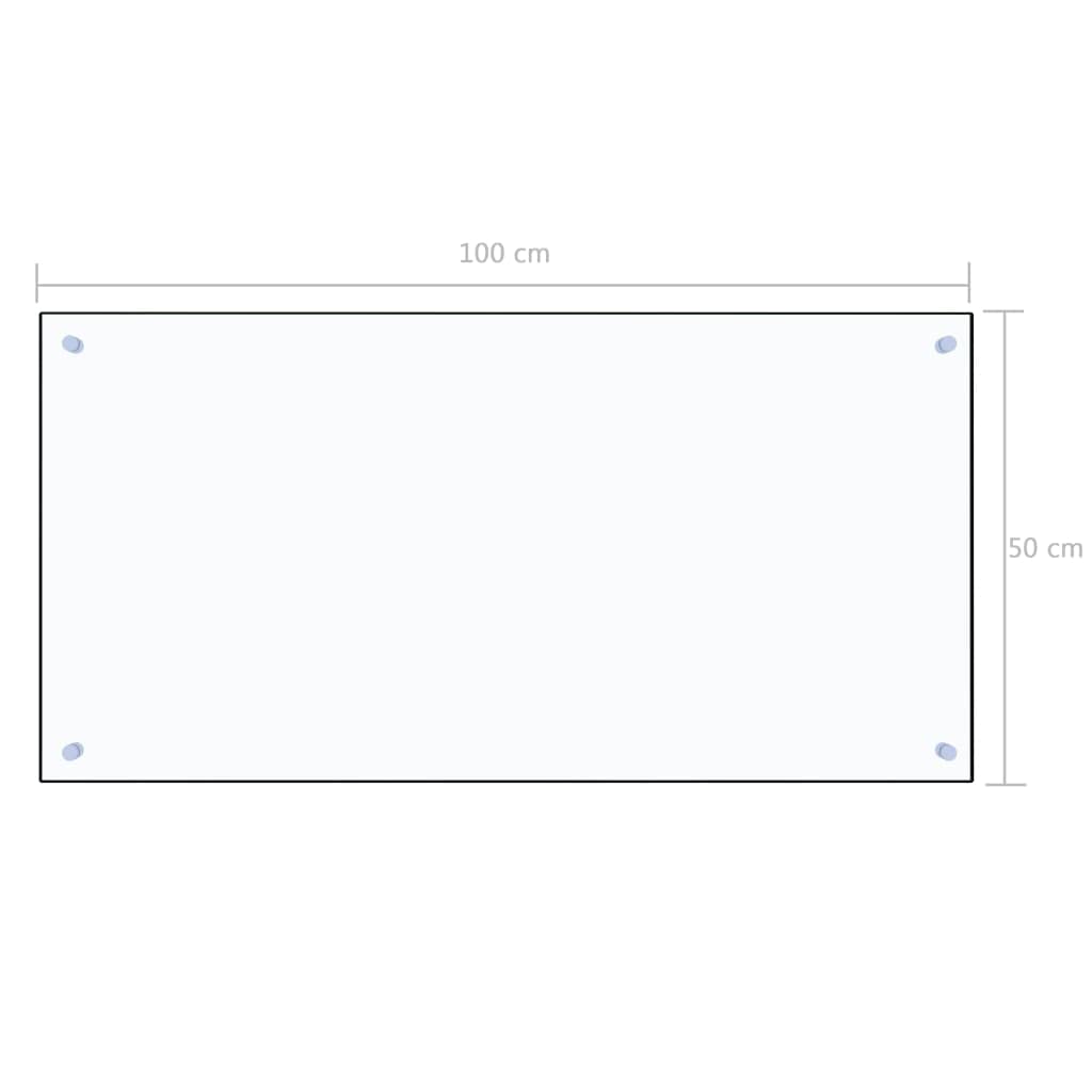 vidaXL Paraspruzzi da cucina resistente al calore antigraffio decorazione cucina pannello parete sistema piastrelle paraspruzzi trasparente 100x50cm vetro temperato
