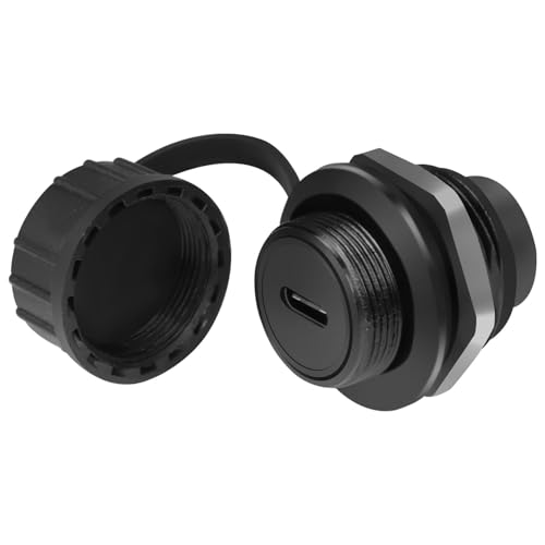 QIANRENON Adaptador de dados impermeável USB C de 10 Gbps, USB tipo C 3.1 fêmea a fêmea, tomada tipo C, painel de montagem, conexão impermeável, tomada de corrente, para transferência de dados