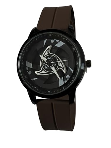 Sherigen Spinner Dial Watch Sports Watch with Racing Rim Design spining Dial, Slicon Strep Magnetic Automatic Bend, Red Accent for CAR Wheel Watch in Stylish Design (White)