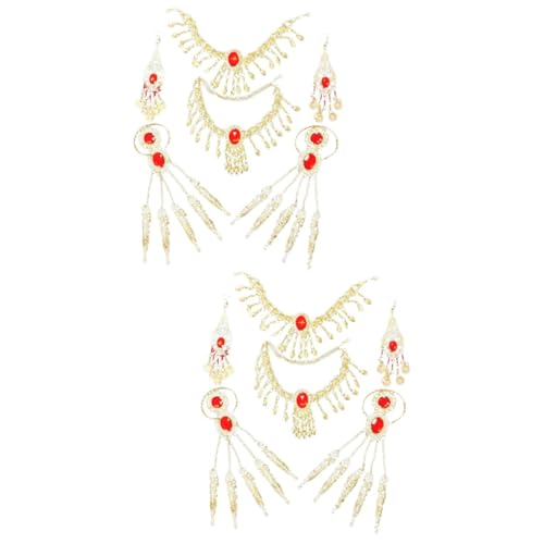 Collares de cadena de oro para mujer juego de pendientes colgantes y pulseras 1