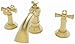 Newport Brass 2420 Double Handle Widespread Bathroom Faucet with Metal Cross Han, Satin Brass (PVD)