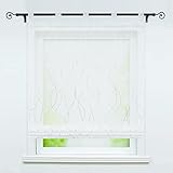 Delien Gardinen Voile 1 St. Raffrollos mit Wellenmuster »Rinnsal« Schlaufenrollo Transparente Vorhänge Streifen Vorhang Fenster Schals Raffgardine für Wohnzimmer mit Schlaufen BxH 120x150cm,Silber