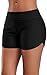 Sociala Womens Swimming Bottoms Bikini Briefs Boy Style Tankini Shorts L Black
