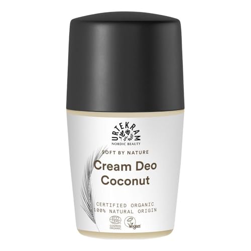 Urtekram Desodorante Natural Crema Coco - 50 ml - Con Aceite de Coco Orgánico y Ácido Hialurónico - Cosmética Natural Certificada - Vegano y Suave con la Piel