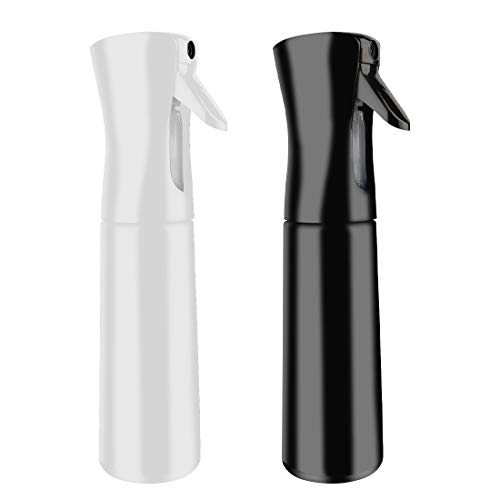 Empty Spray Bottles 10.24OZ/300ml, Travel Continuous Spray Bottles Refillable Fine Mist Spray Bottles for Cleaning Solutions, Hand Sanitizer, Hair, Essential Oils, Misting Plants (2 Pack)