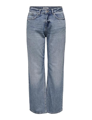 ONLY Straight fit Jeans ONLELLA Mid Waist Straight Fit Jeans Medium Blue Denim L 32 Medium Blue Denim