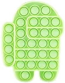 Green Camel Silicone Squeeze Pop it Glows in Dark Push Popit Bubble Fidget Stress Dino Sensory Toy for Kids & Adults