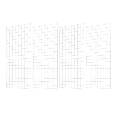 7RiversART Grid Wall Commercial Grade Gridwall Panels – Heavy Duty Grid Panel for Any Retail Display Wall Grid 2' Width x 5' Height, White (Pack of 4) Easily Portable