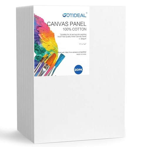 GOTIDEAL Bulk Canvas Boards for Painting, 8x10" inch Value Pack