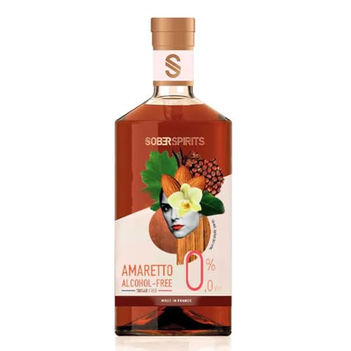 SOBER SPIRITS – Non-Alcoholic 0.0% Amaretto: The First Authentic Version – IWSC Gold Winner – 0% Sugar – No Artificial Flavours – Vegan Friendly – 50cl