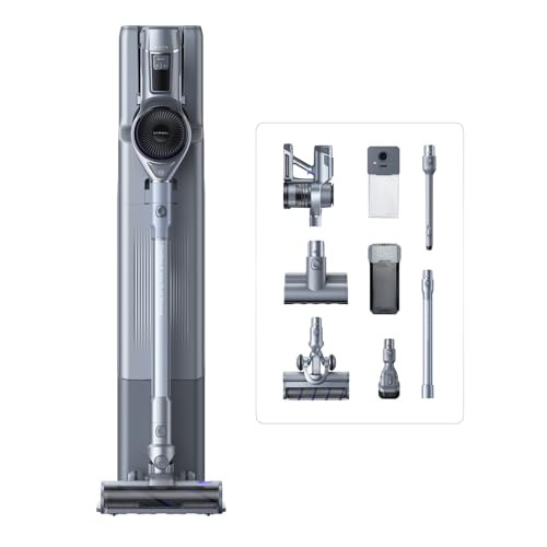 NARWAL V40 Station Akku Stabstaubsauger Kabelloser, mit Auto Absaugstation, 28000PA / 220AW, 120 Min Laufzeit, Tangle Free Tierhaare Funktion, 100 Tage Wartungsfrei, Mehrzweckbürstenkopf