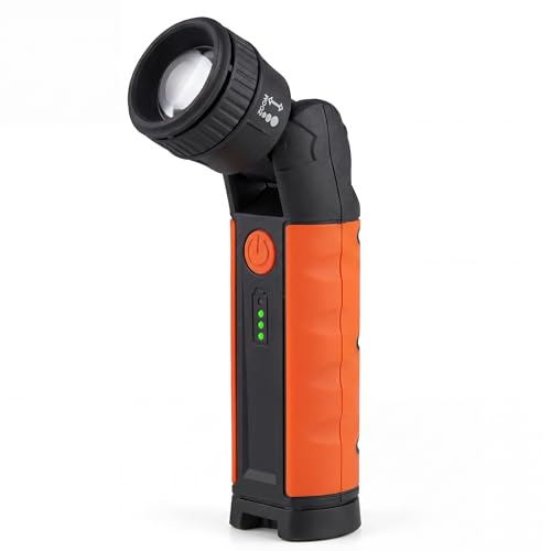 Image of Rechargeable Flashlight with Magnetic Base, Zoomable and 180 Swivel Head