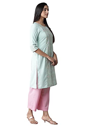 Image of Aurelia Women's Polyester Kurta-Straight Culotte