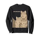 Photo Gallery souvenir vintage della stazione di rifornimento wolves di jackson hole, wyoming felpa Photo Gallery souvenir vintage della stazione di rifornimento wolves di jackson hole, wyoming felpa