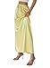 Women's Half Slip for Under Dresses Elastic Waist Satin Long Underskirt for Women with Lace Trim (Beige, S)