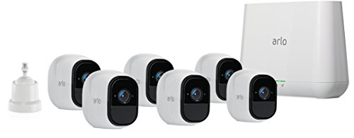 Arlo Pro - Wireless Home Security Camera System with Siren | Rechargeable, Night vision, Indoor/Outdoor, HD Video, 2-Way Audio, Wall Mount | Cloud Storage Included | 6 camera kit (VMS4630)