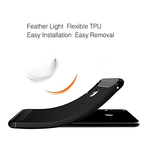 Image of NPRC Hybrid Ultra Slim Protective Case TPU Non-Slip Carbon Fiber Texture Shockproof Case Cover for Google Pixel 4A - Black