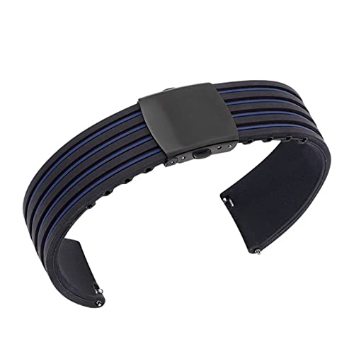 [X] 18 20mm 22mm 24mm VRXgbv X|[c X}[guXbg for Samsung Ή fit for Galaxy 45mm for Huawei GT _uJ[ EHb`oh(Blue-black buck