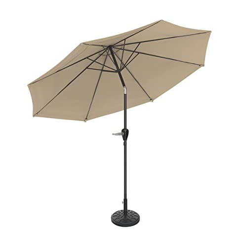 Pure Garden 10ft Auto Tilt Patio Umbrella with Weighted Base