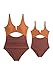 Lxuick Family Matching Wrap Vneck Bathing Suits Slimming Fashion Swimwear Soft Tummy Control High Waist Sets Brown 2-3T