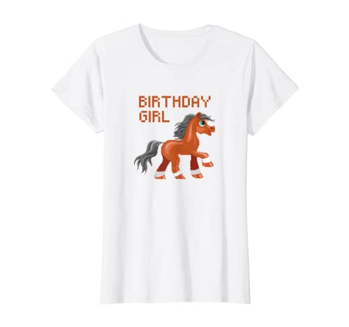 Cumpleaños chica Pixel Pony para niñas Camiseta
